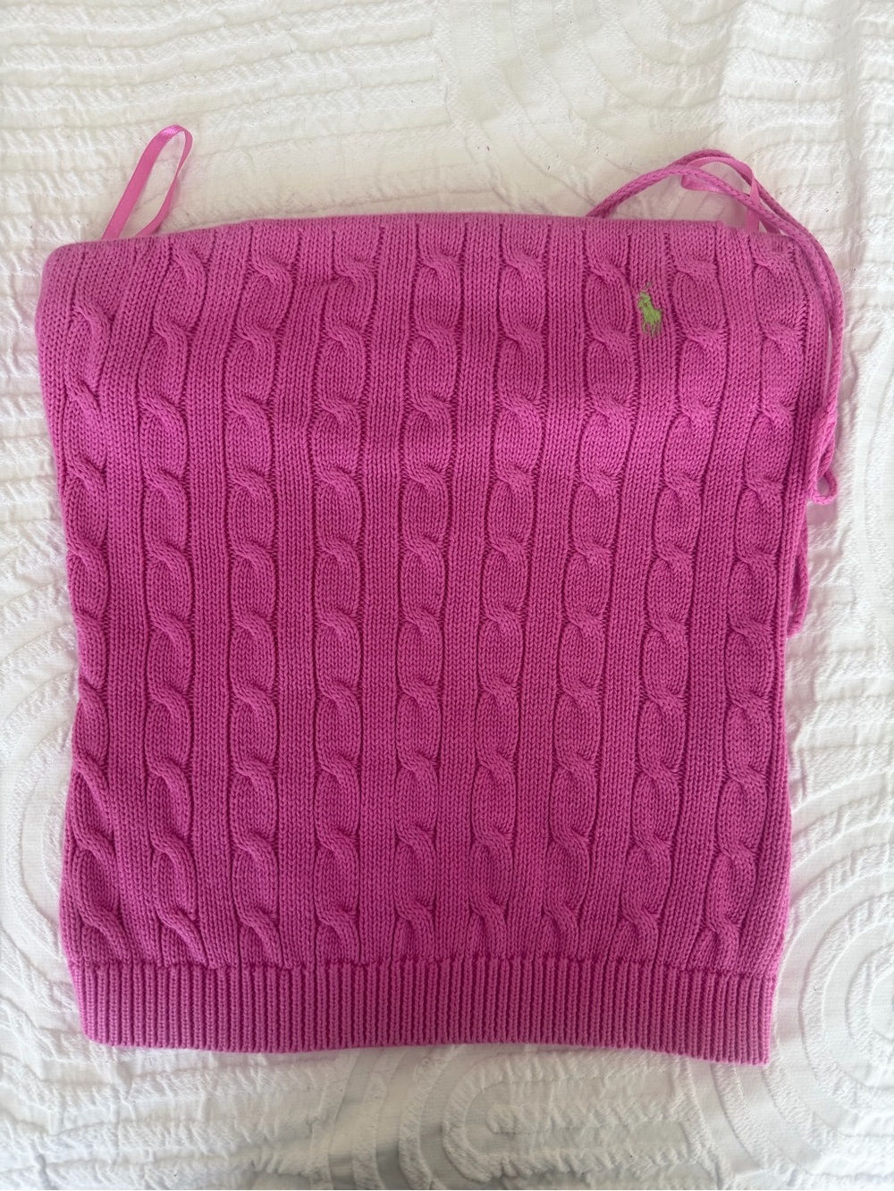 Ralph Lauren Hot Pink Knit Sleeveless Tank with Polo Label
